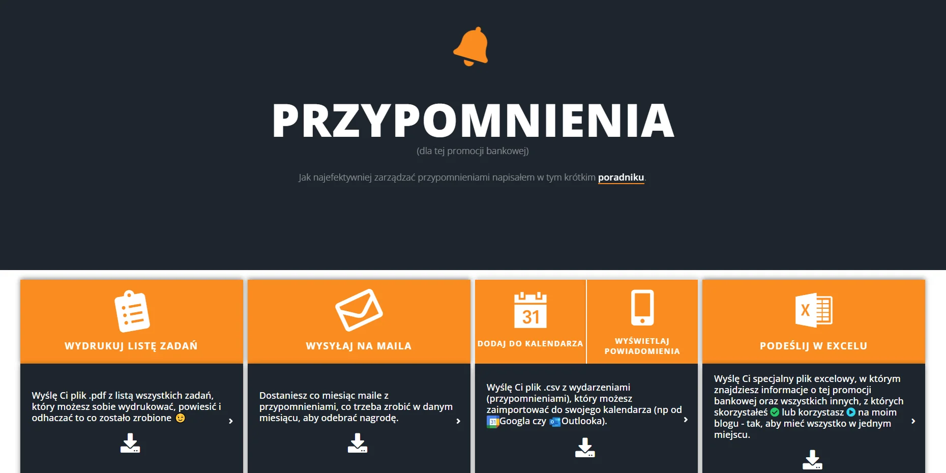 Przypomnienia dołączone do każdej promocji bankowej
