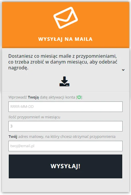 Przypomnienie: Wysyłanie przypomnień w formie maili